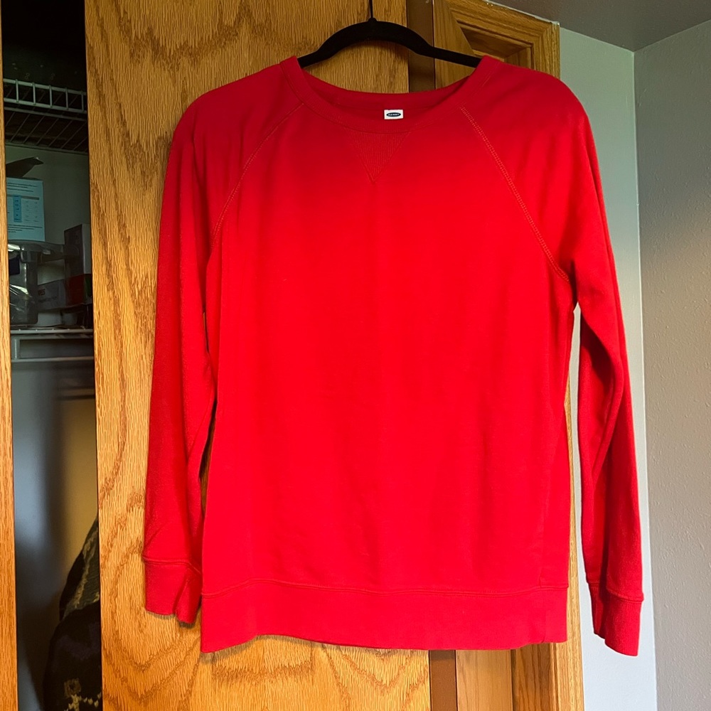 old navy red crew neck, size: small